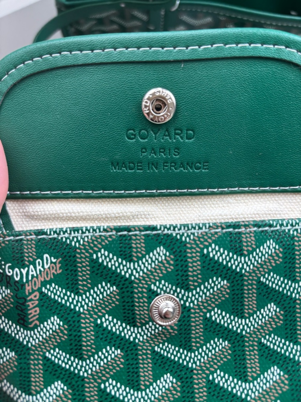 Designer Green Saint Louis Mini Tote in Forest Green - Picture 7 of 9